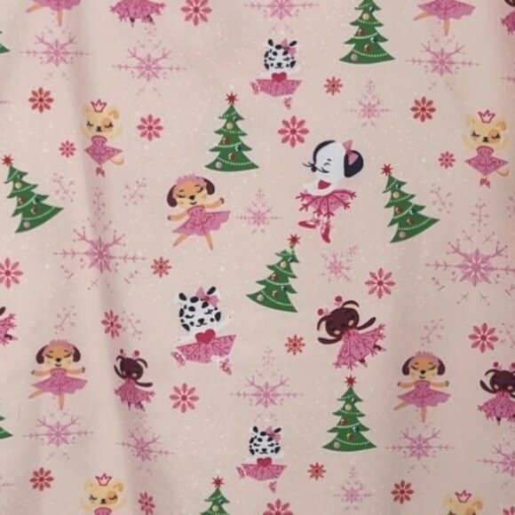 Gabby Brooke Holiday Scrub Top Womens Medium Pink New - Picture 5 of 9